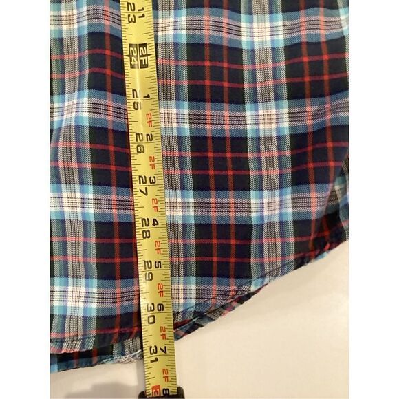PATAGONIA Mens Sz Medium Plaid Button Down Long Sleeve Shirt Blue - Picture 7 of 9